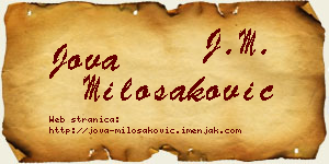 Jova Milošaković vizit kartica